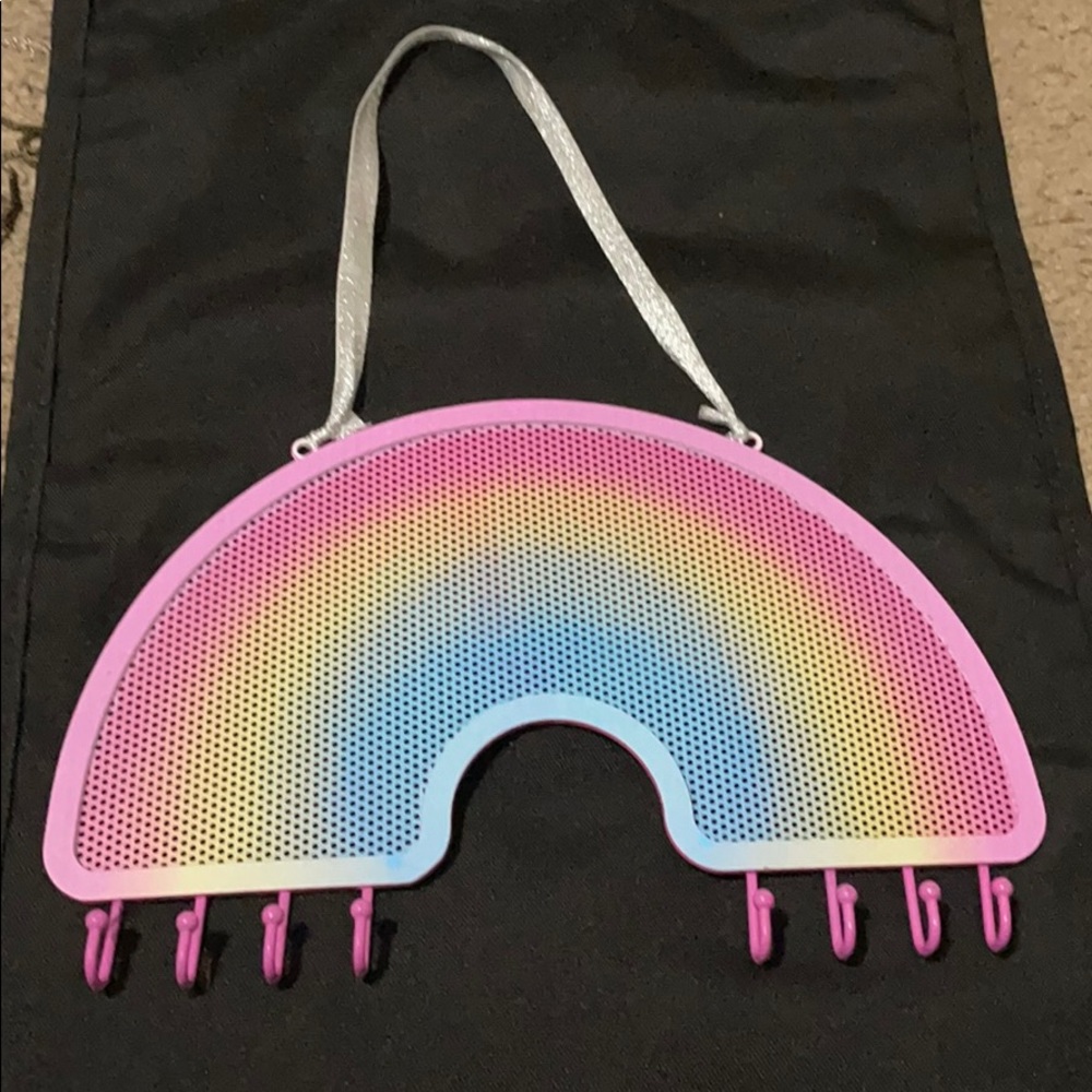 Rainbow necklace and earring holder